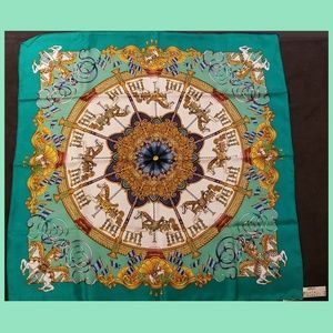 Hermes Paris Carousel Horses 100% Pure Silk Scarf